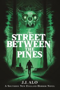 the street between the pines