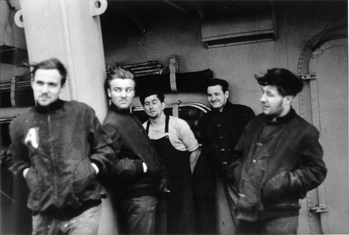 Q4 U-boat POWs (Hans Rauh 2nd from right)