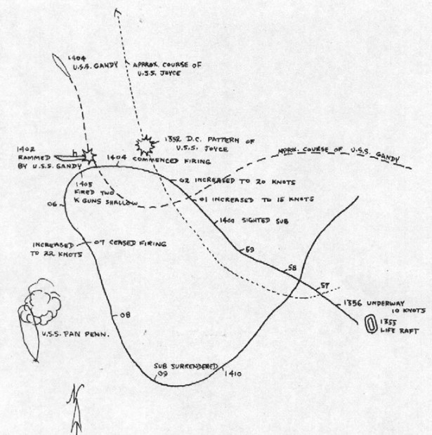 Q6 Sketch of PAN PENNSYLVANIA incident, 16 Apr 1944 - US National Archives