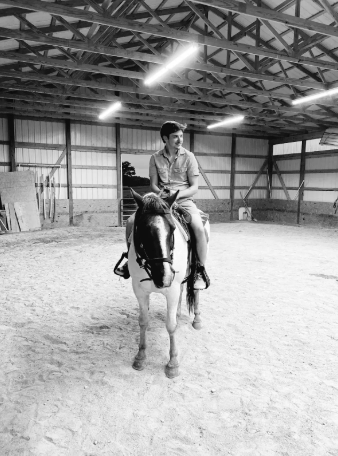 Cody Draco Black and White Horseback Picture (2022) from Spirit of the Cowboy [Image and caption credit: Cody Draco]